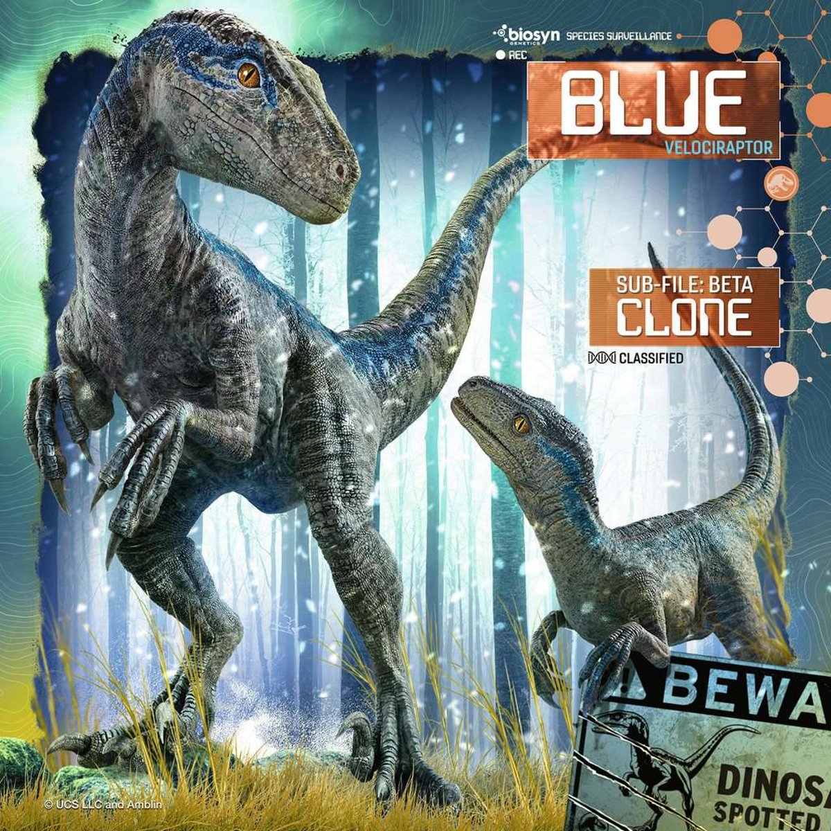 Puzzle TRex 3x49 pcs bleu, RAVENSBURGER