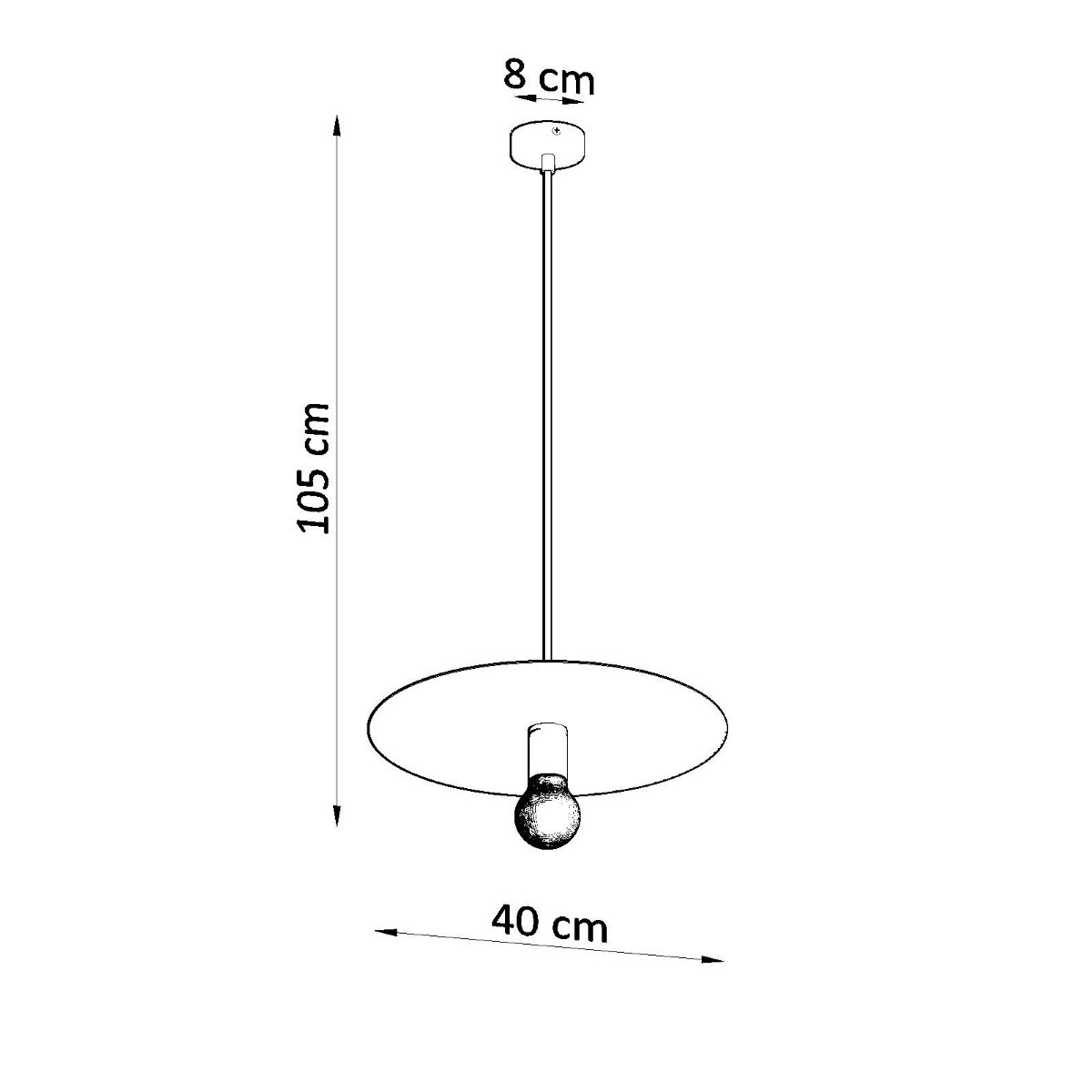 Suspension Acier Blanc E27 1 Flavio blanc, EDEN