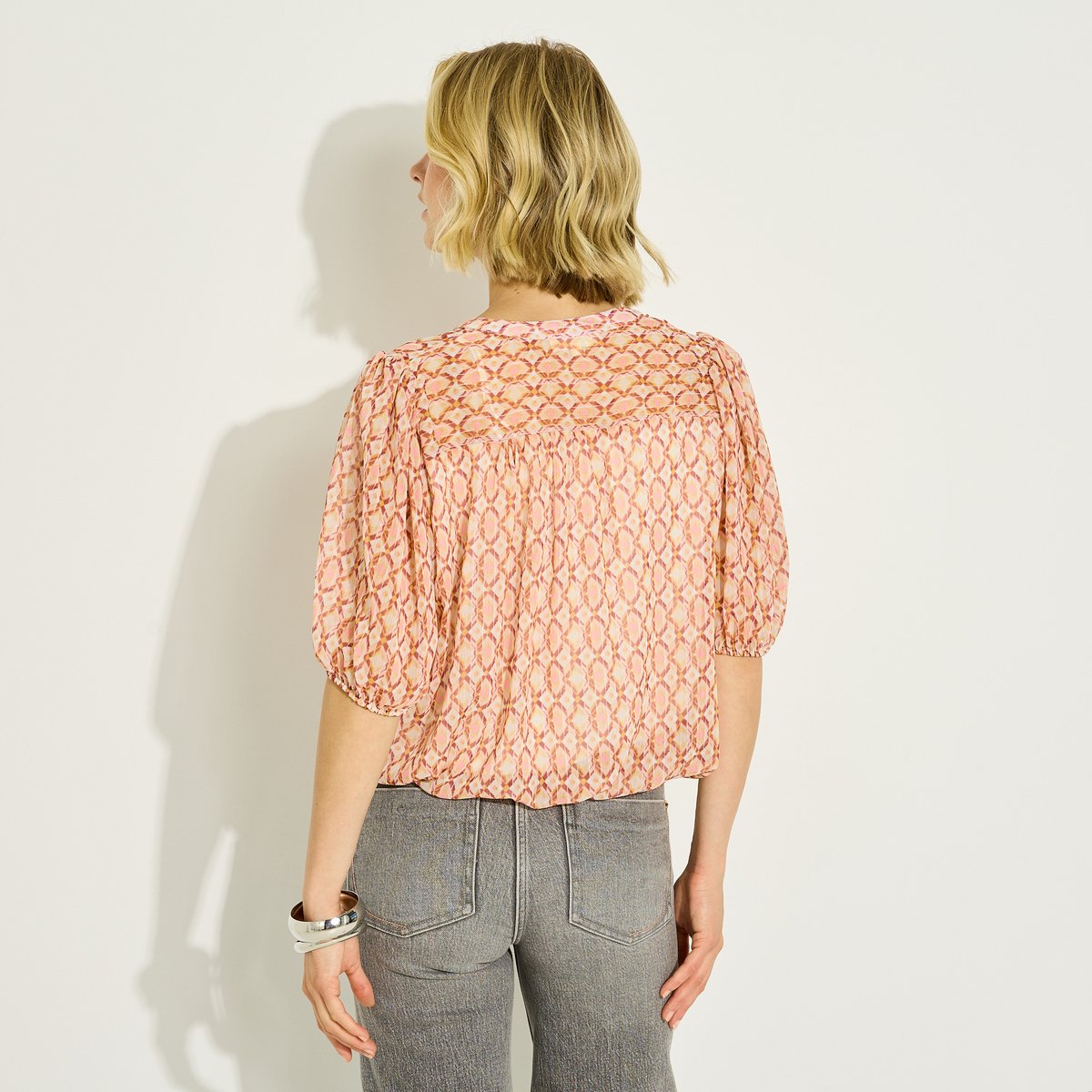 Blouse imprimée fluide rose, GRAIN DE MALICE