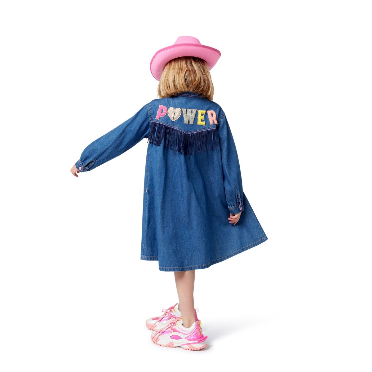 Chapeau western avec pompons rose flash, BILLIEBLUSH
