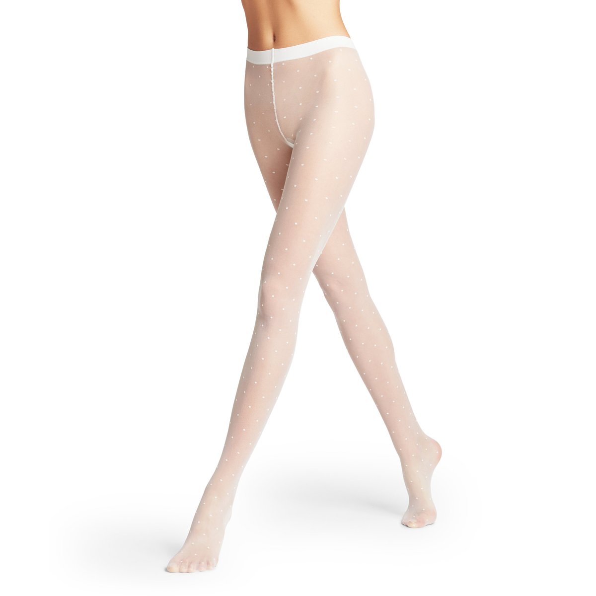 Collant Dot 15 Transparent blanc, FALKE