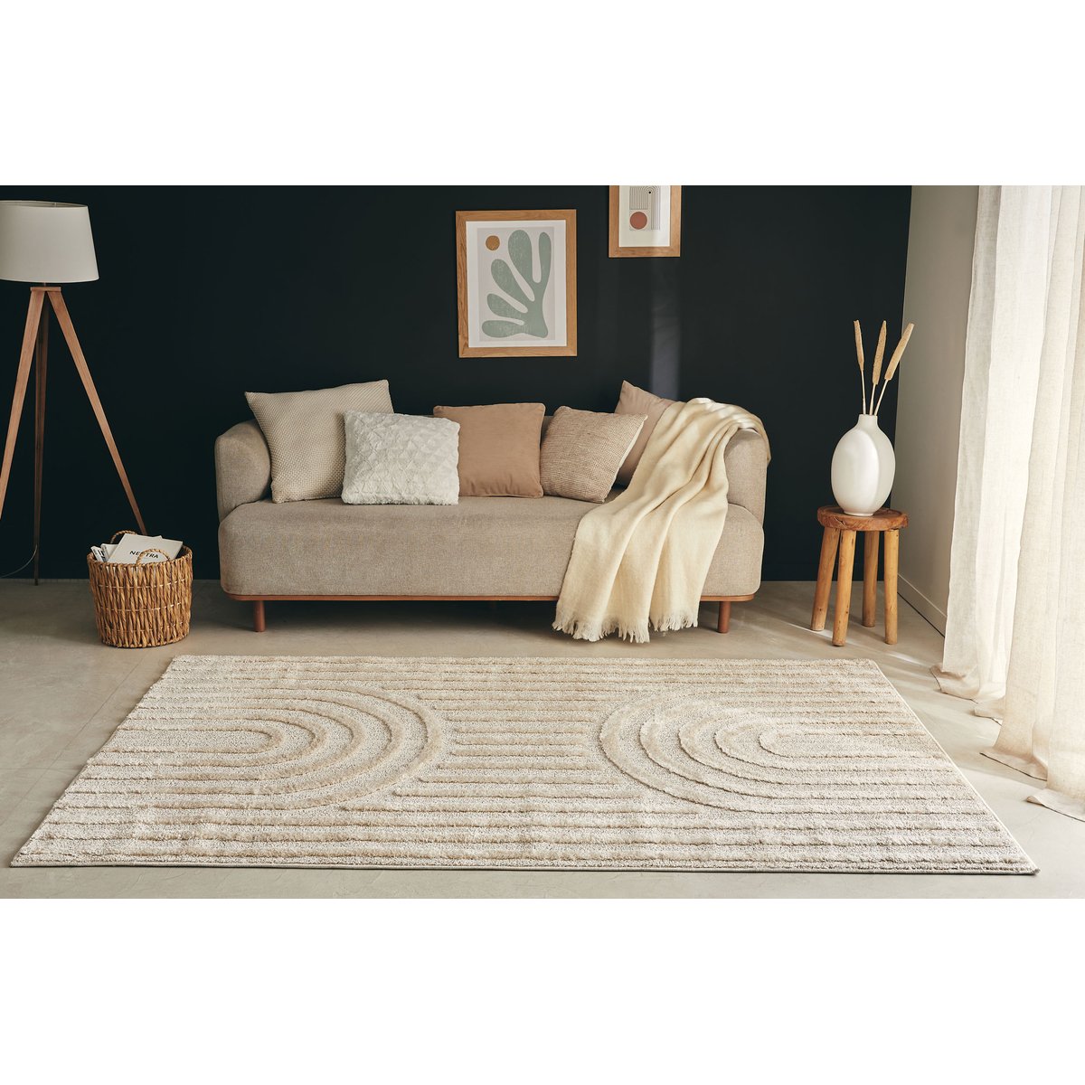 Tapis salon arc HARMONIE crème, NAZAR RUGS