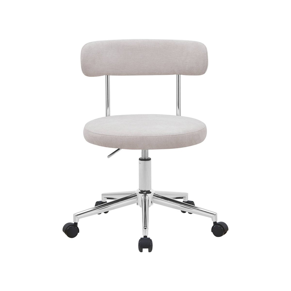 Chaise de bureau vintage à roulettes tissu ANGELA rouge, SWEEEK