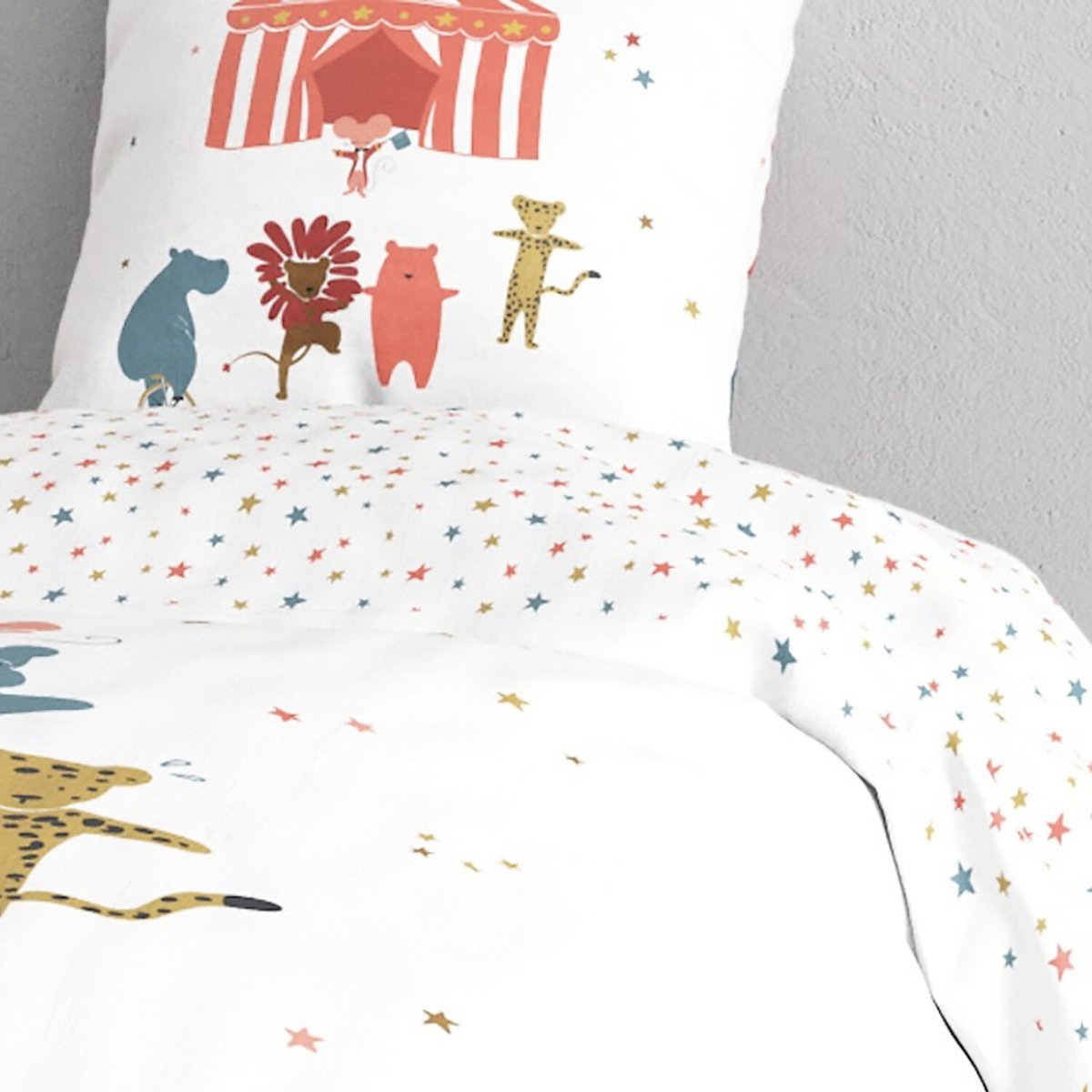 Parure de lit enfant coton, Circus rose, C DESIGN HOME TEXTILE