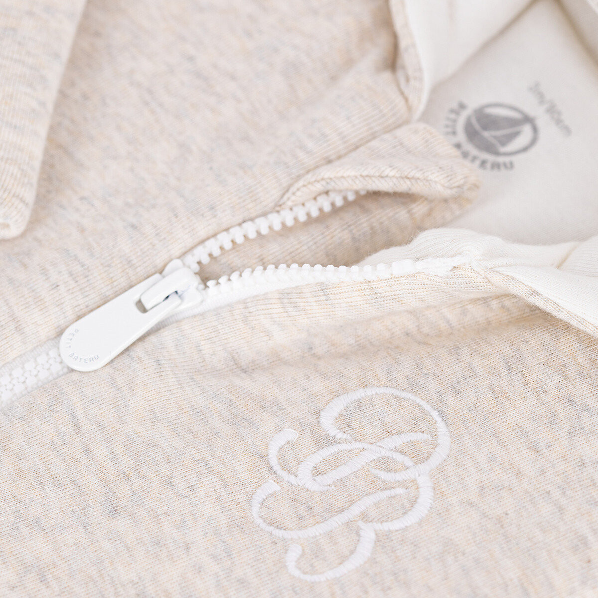 Combinaison ouatinée, à capuche et pieds beige, PETIT BATEAU