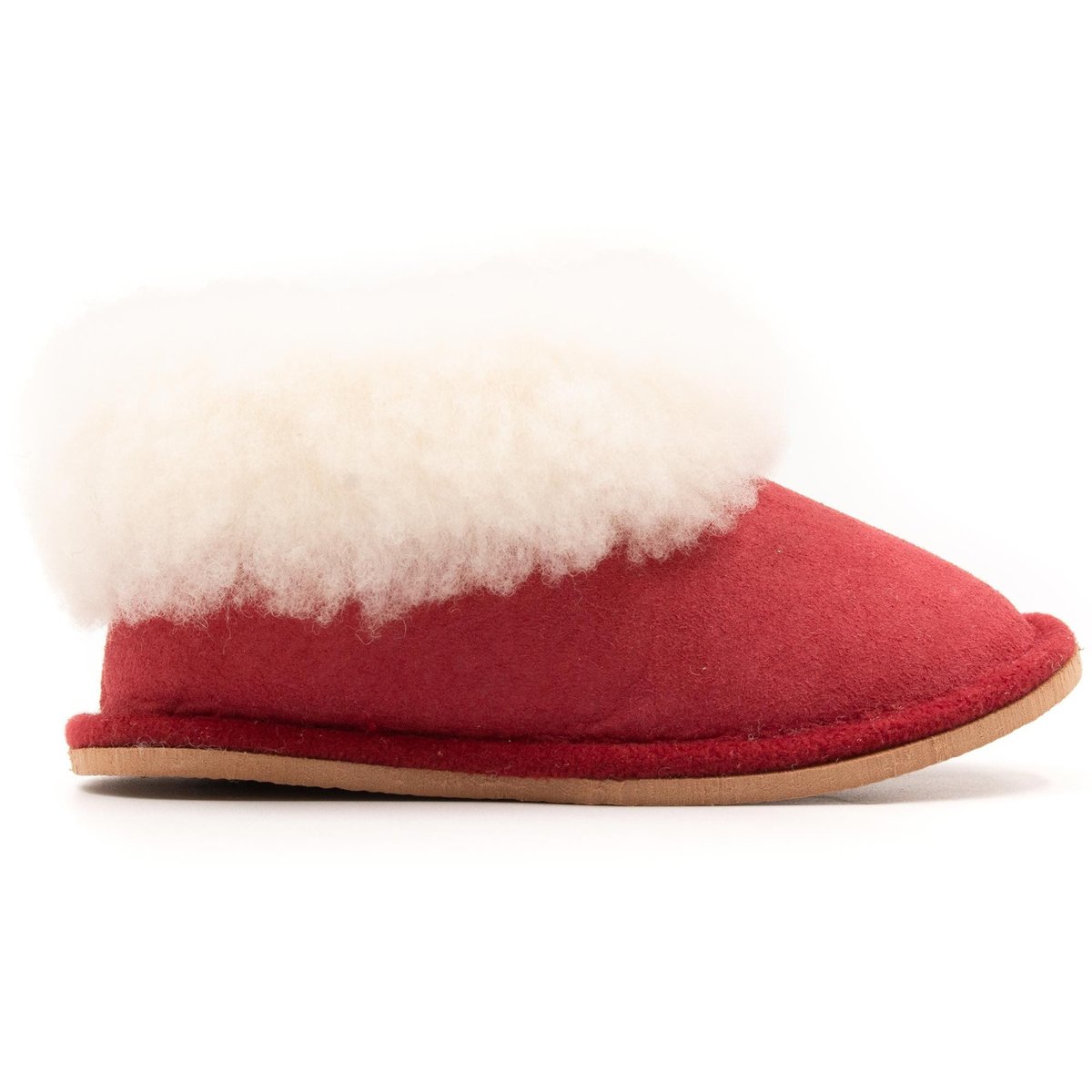 Chaussons a enfiler en daim SHEEP rouge, BONI&SIDONIE