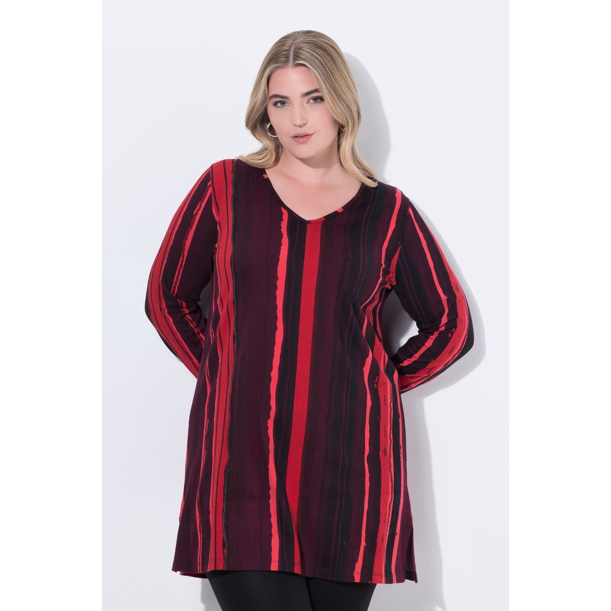 T-shirt long à motif batik rouge rubis, ULLA POPKEN