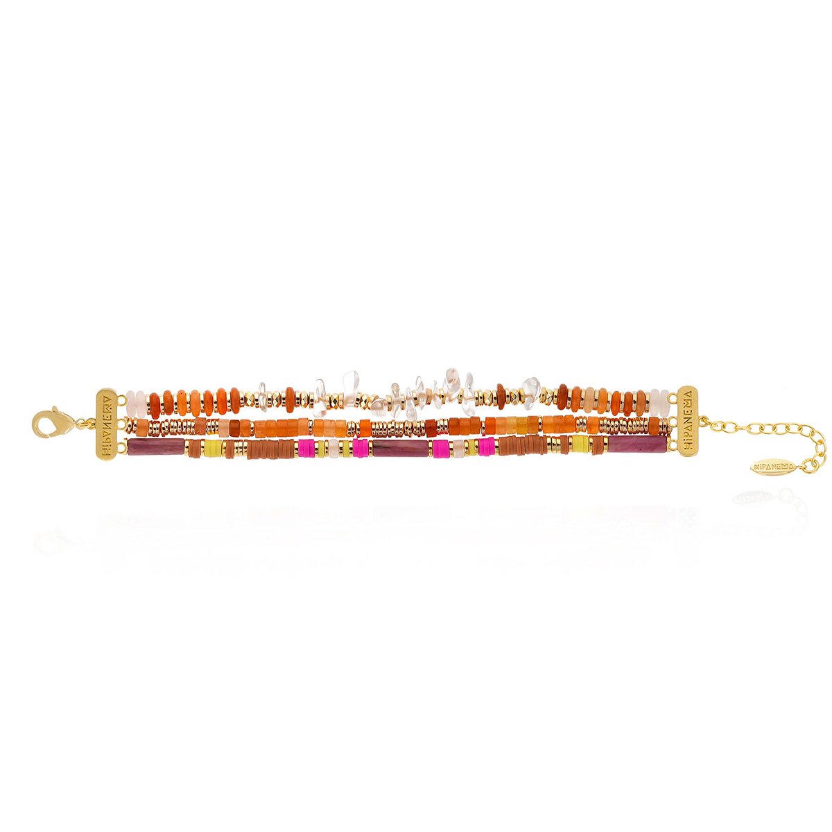 Bracelet ajustable multirang avec perles VADORADA camel, HIPANEMA
