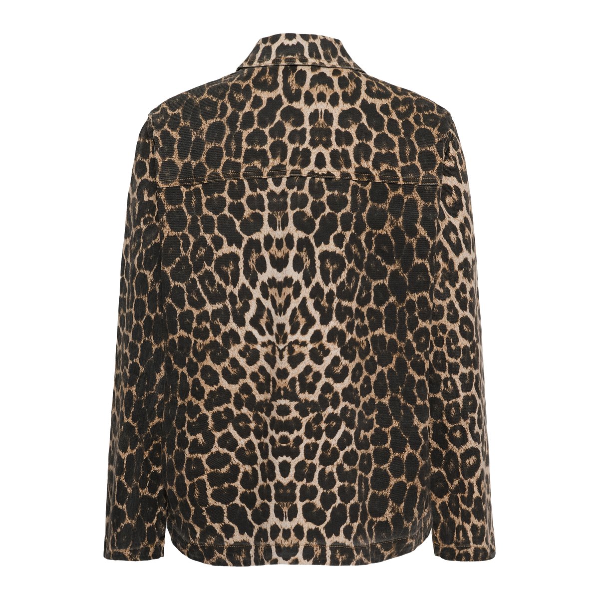 Chemise en jean noir marron black/brown leopard, KAFFE