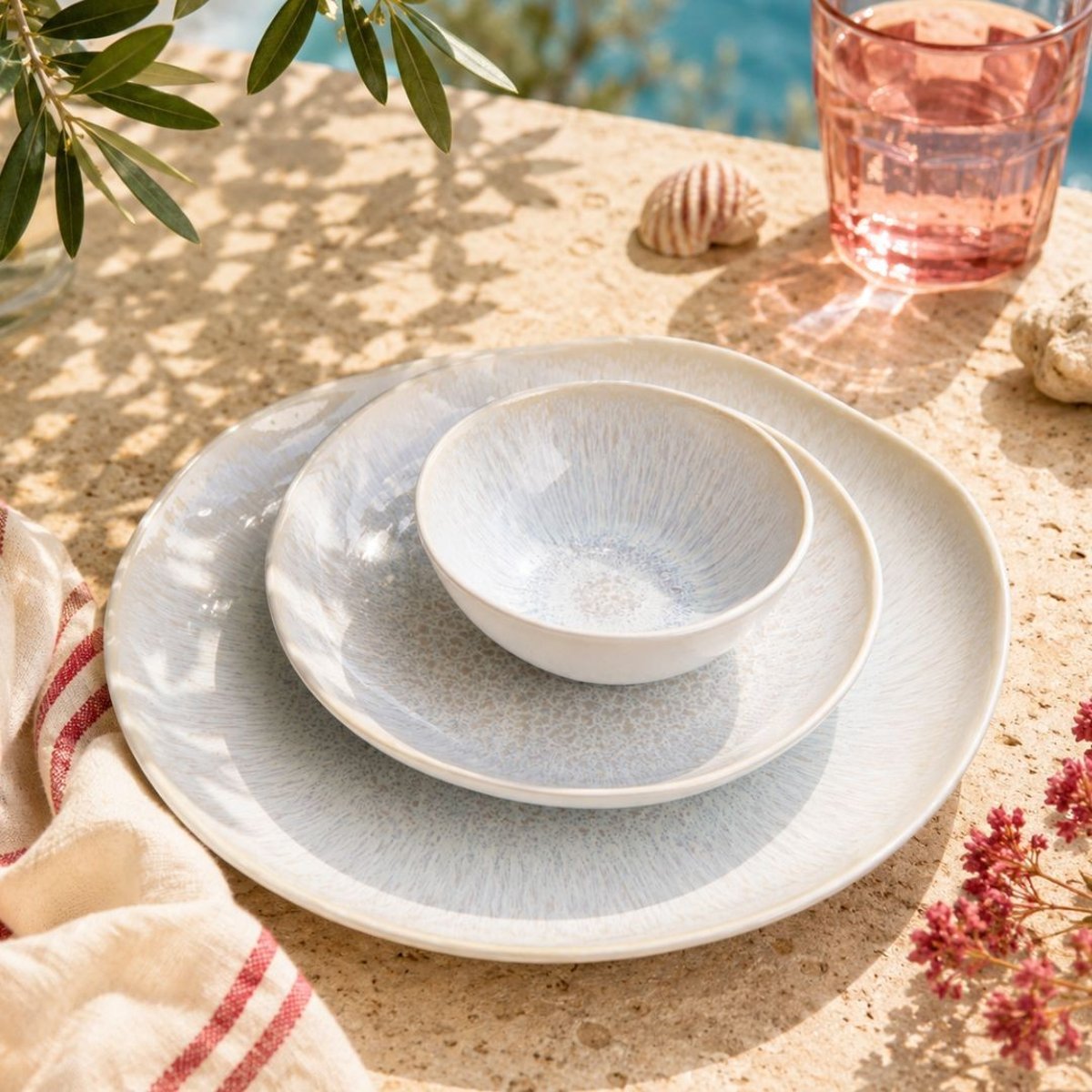 Lot de 6 petites assiettes à dessert, NUAGE gris, ARTIME