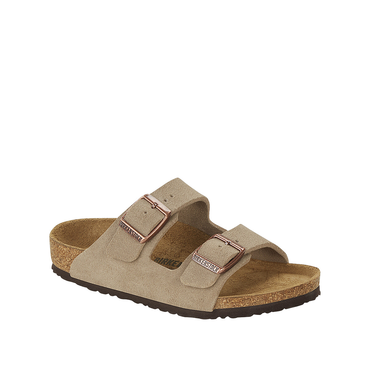 Kids Arizona Kids Suede Mules with Double Straps taupe, BIRKENSTOCK