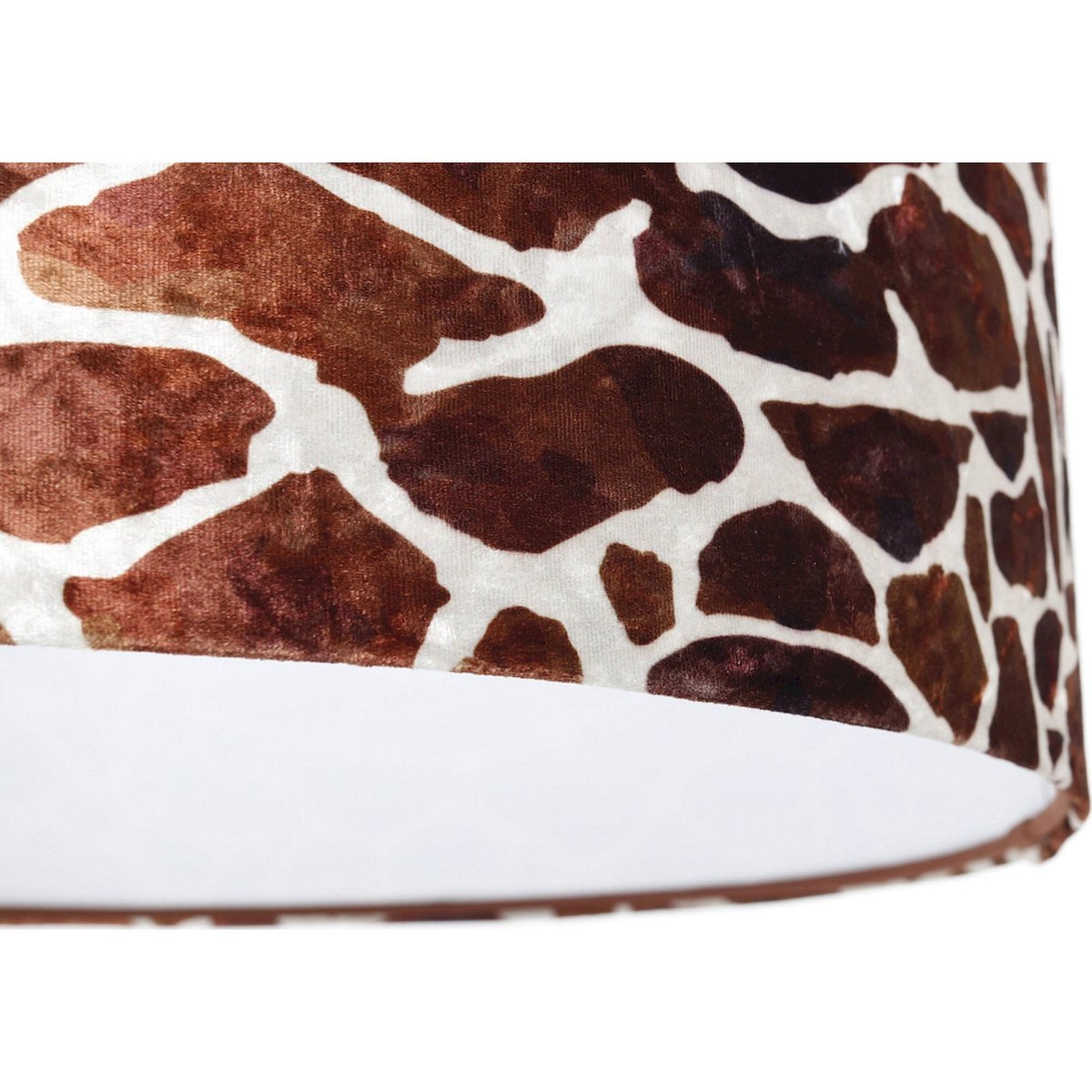 Suspension GLAMOUR abat-jour velours imprimé girafe intérieur blanc, BPS KONCEPT