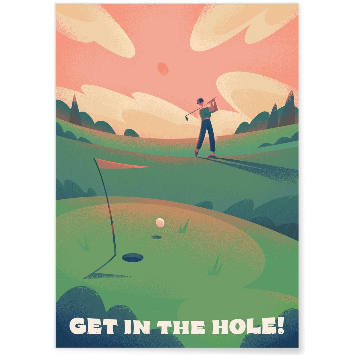 Affiche Get in the hole ! blanc, L'AFFICHERIE
