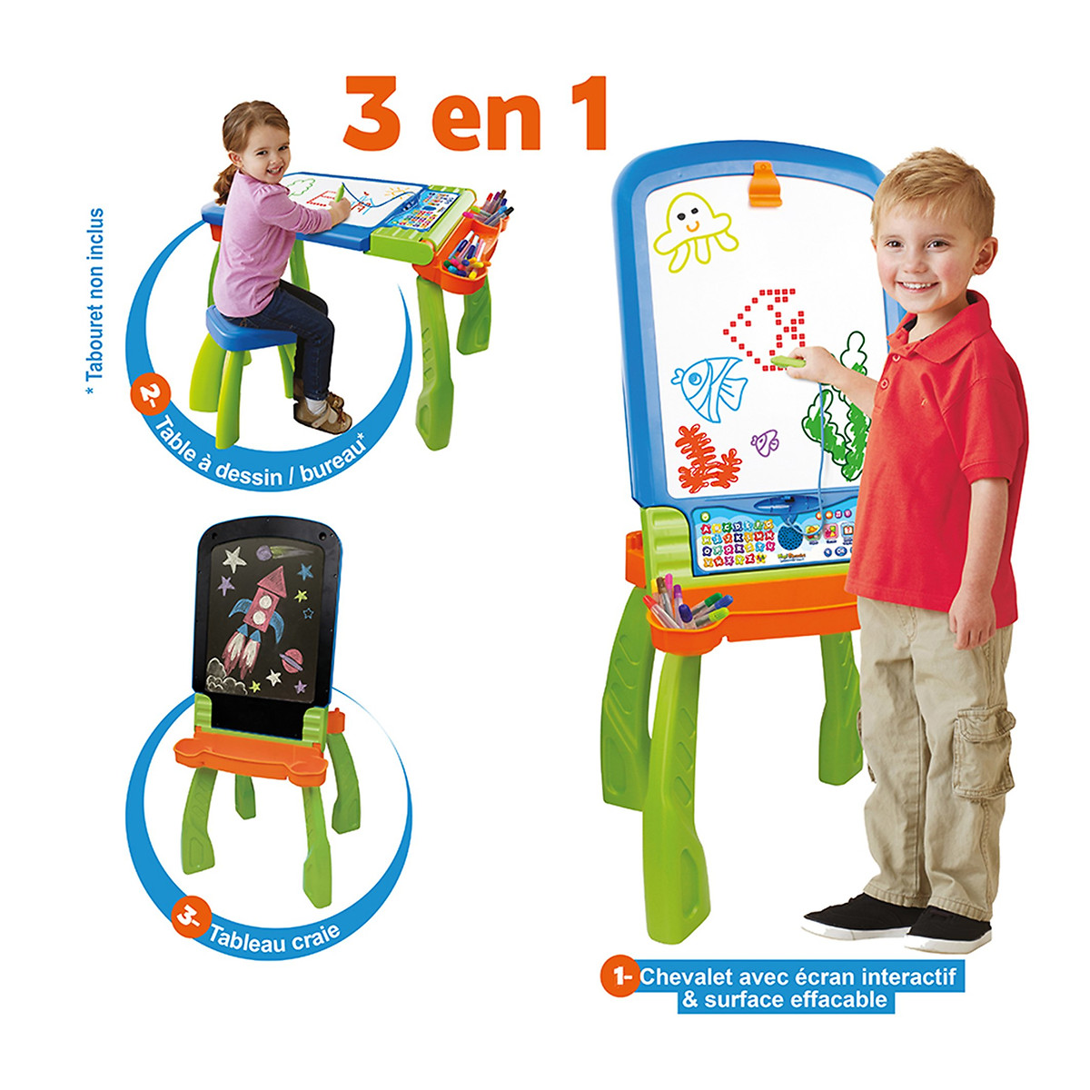 Magi chevalet interactif 3 en 1 193505 multicolore, VTECH