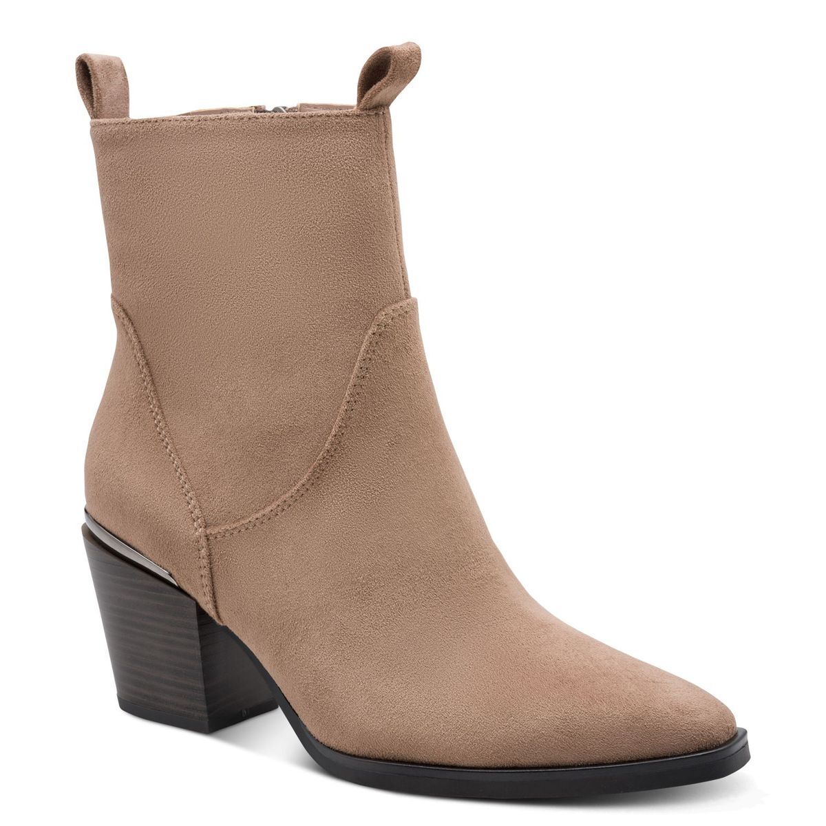 Bottine talon bloc marron combiné, MARCO TOZZI