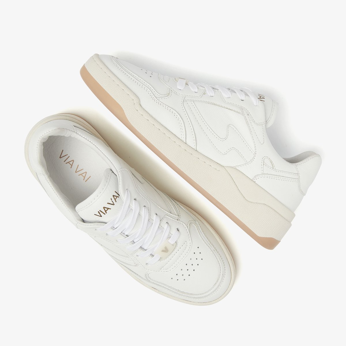 Baskets en cuir SAM LEVI blanc, VIA VAI