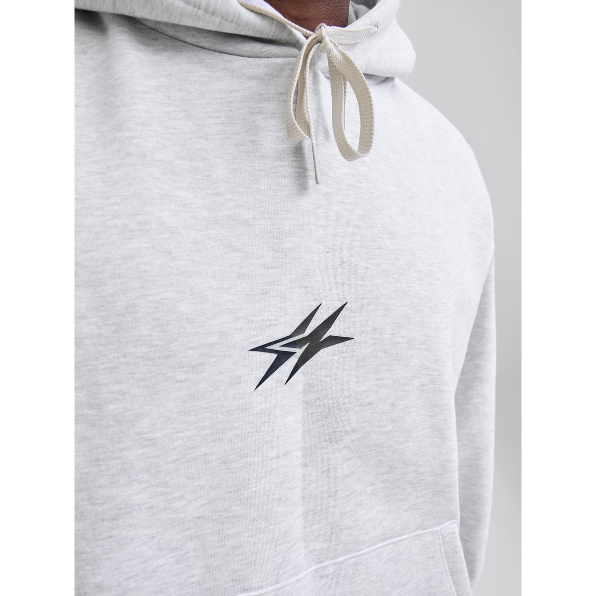 Sweat À Capuche white melange, JACK & JONES
