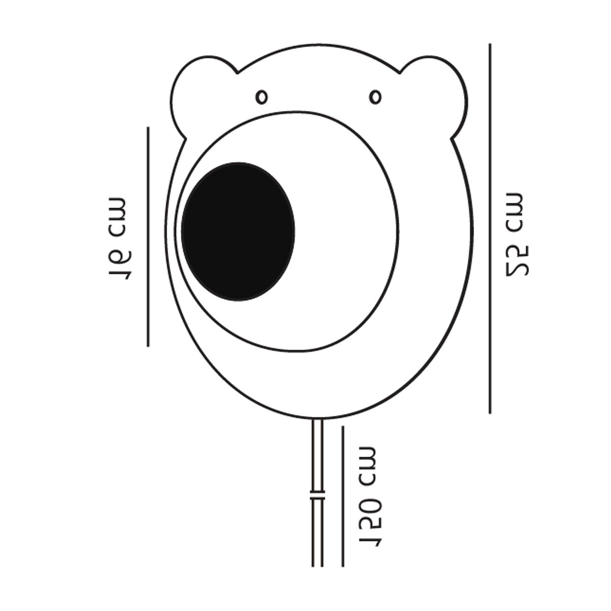 Applique murale en forme d'ours en métal et verre, BRUNA BEAR marron, NORDLUX