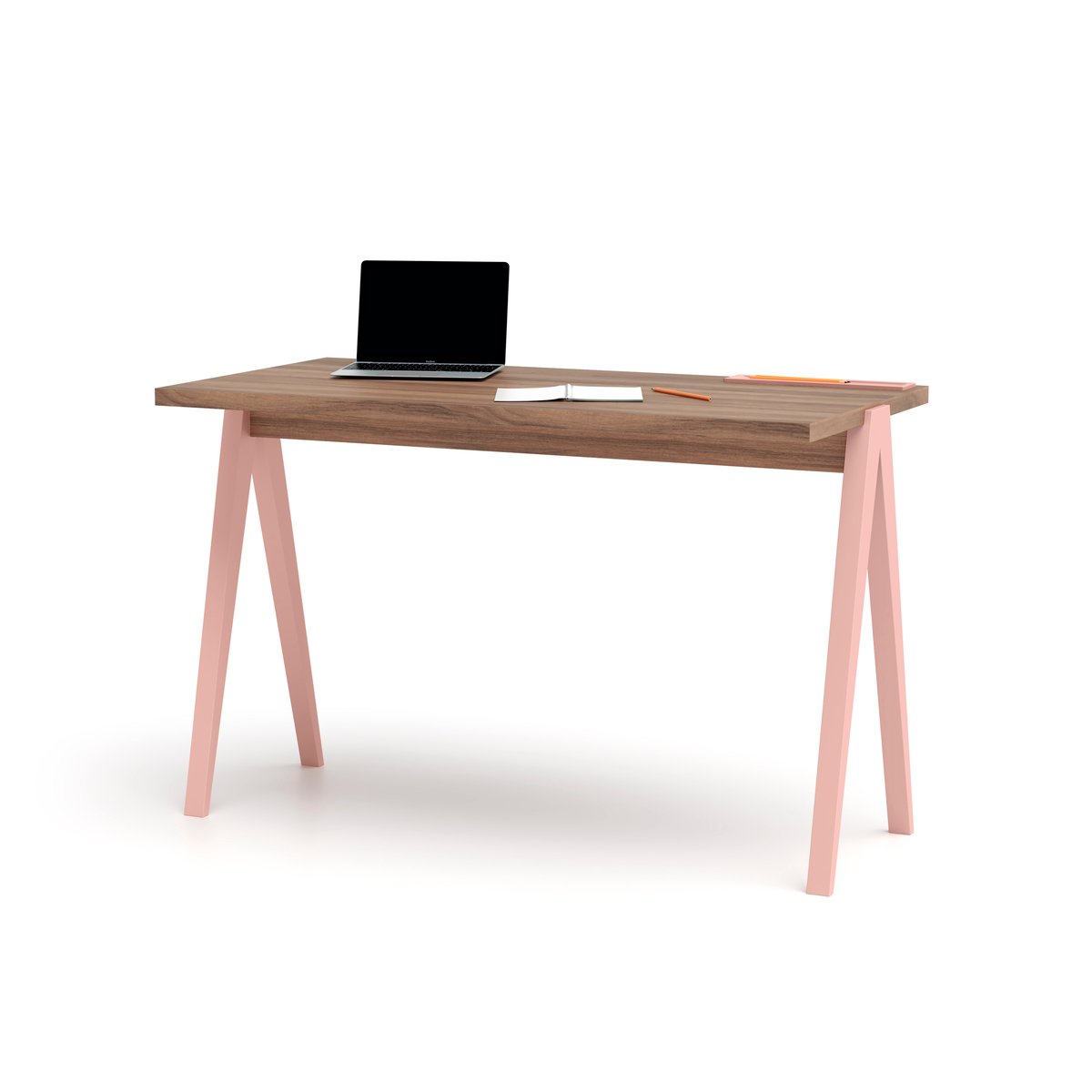 Bureau en placard et hêtre cérusée, COLMAR XL noyer-rose, HERDASA