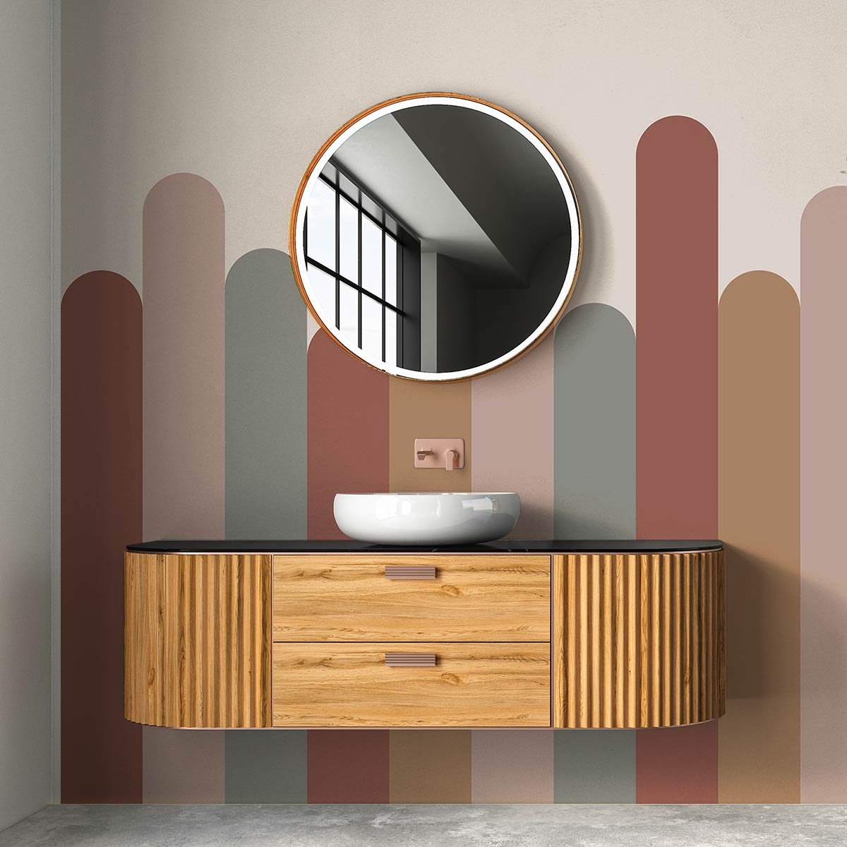Papier peint papier ocre et brun intissé, HEXOA