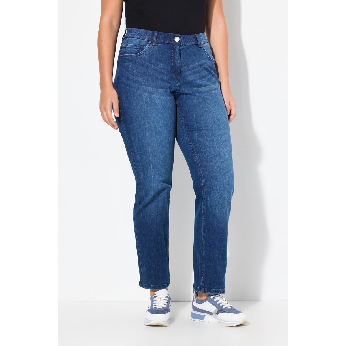 Jean Mandy, jambe droite et large bleu jean, ULLA POPKEN
