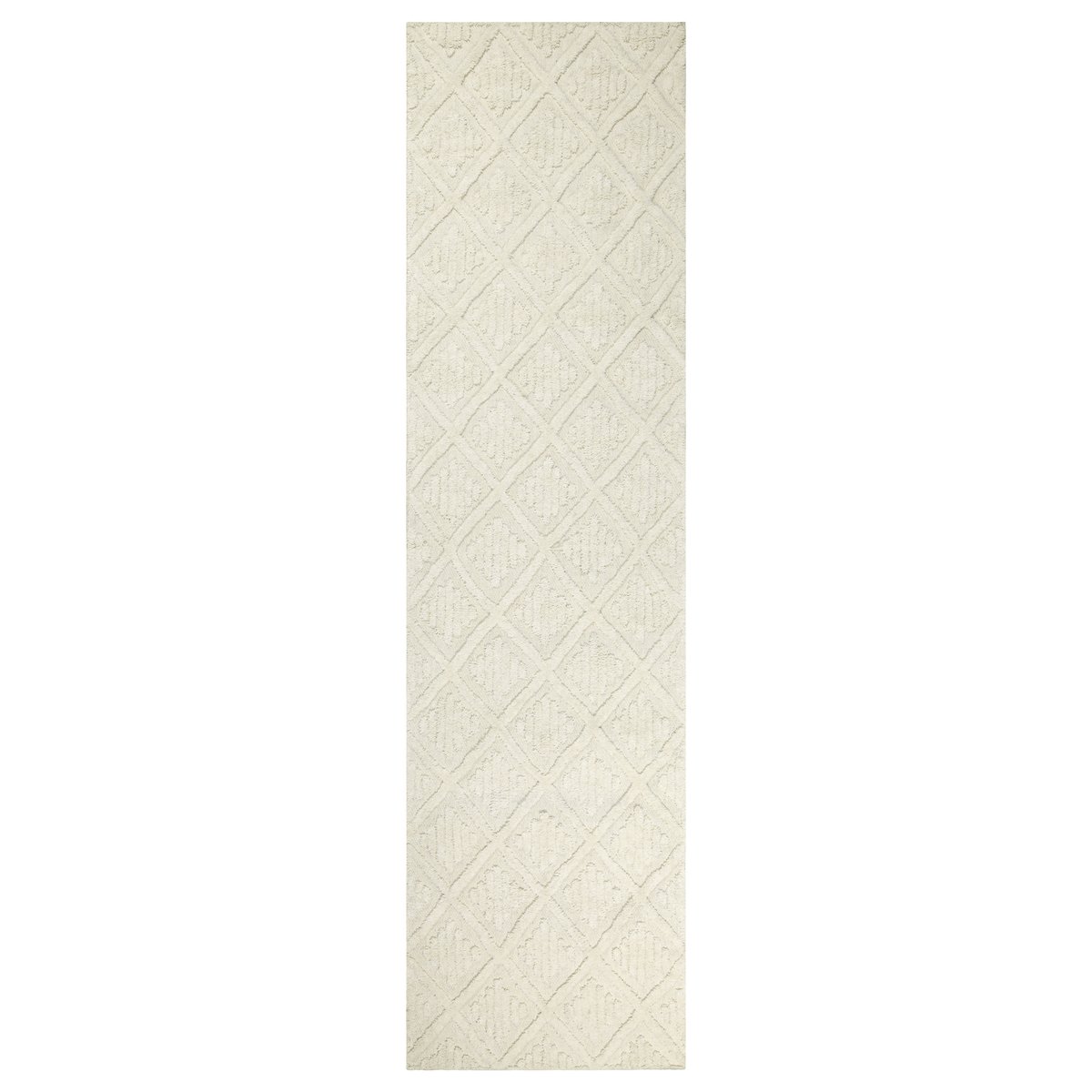 Tapis couloir à motifs losanges en relief , HAMPTONS SEVENTEEN blanc crème, WECON HOME