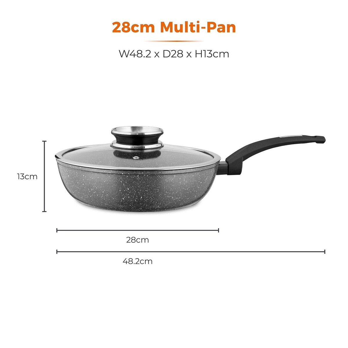 28cm Cerastone Forged Multi-Pan with grey, TOWER