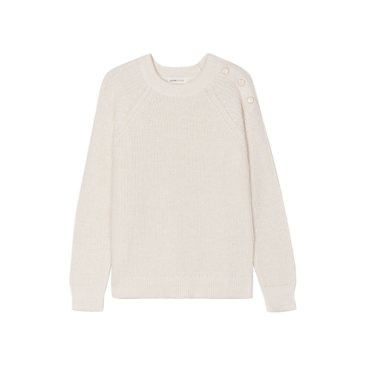 Pull manches longues ecru, CACHE CACHE