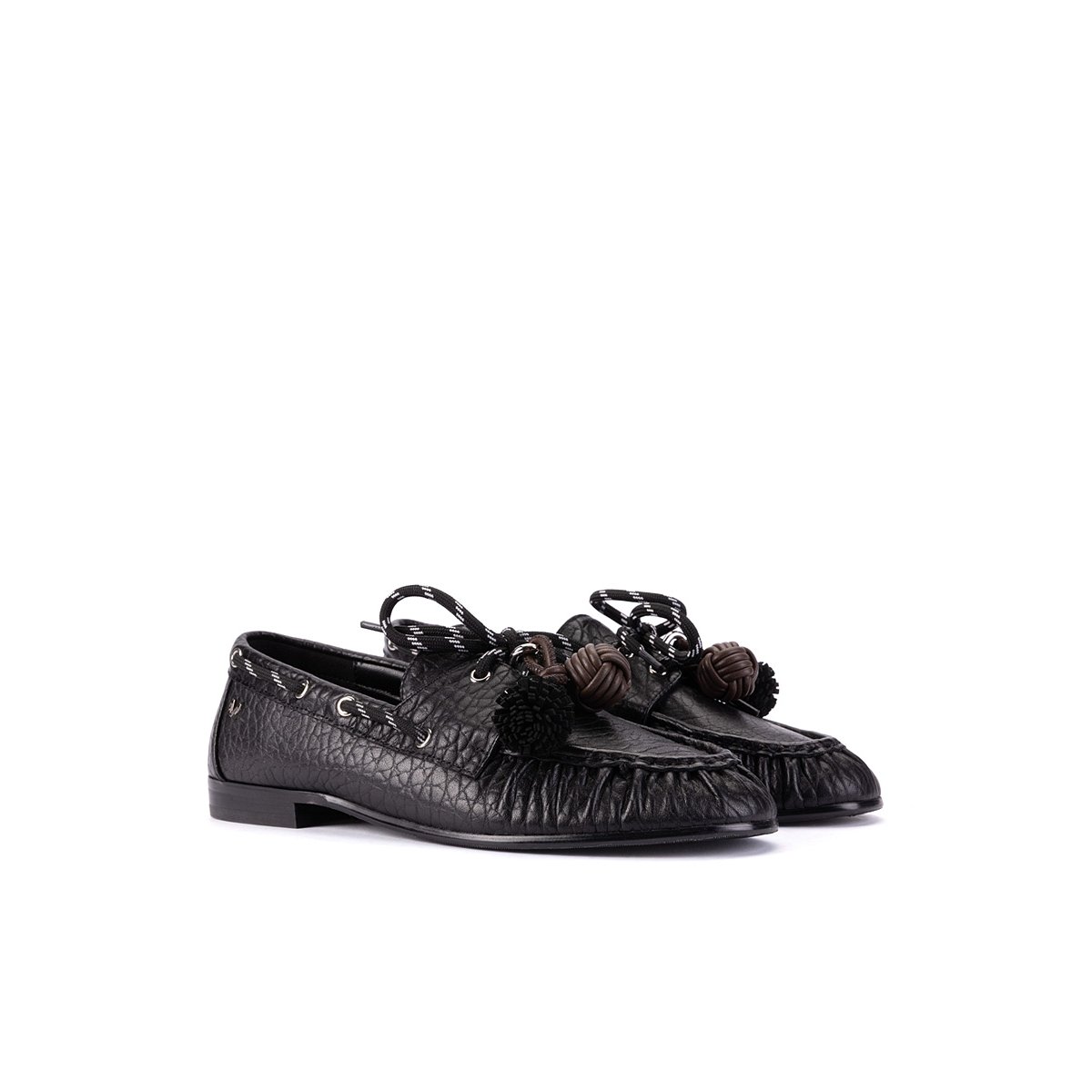 Mocassins cuir Baracchini black, MARTINELLI