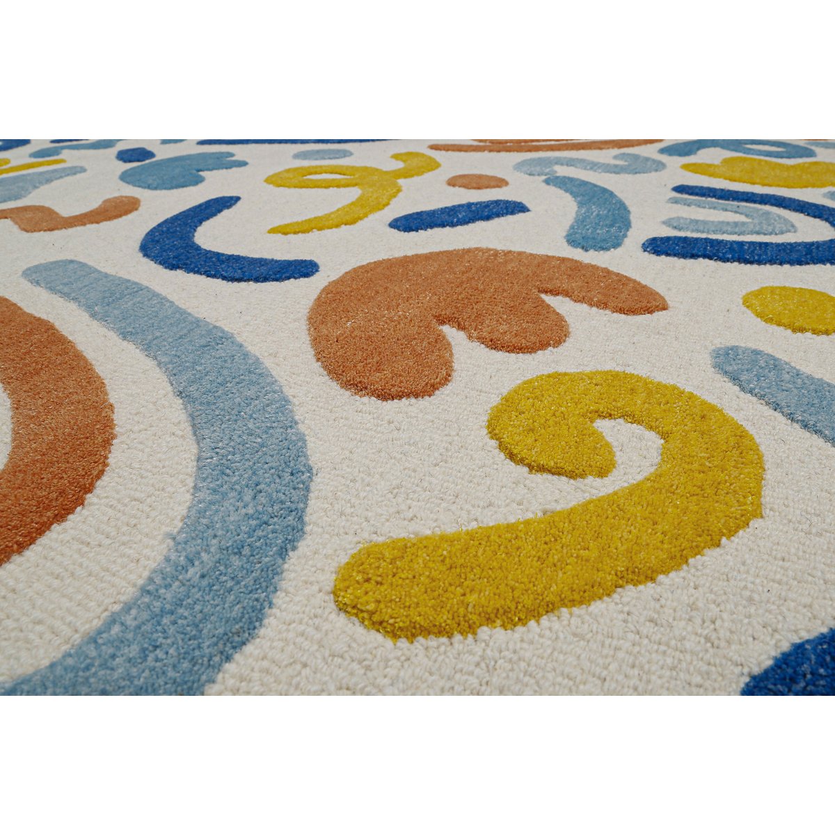 Tapis enfant, laine et viscose, tufté main ,  Scribble multicolore, SMART KIDS