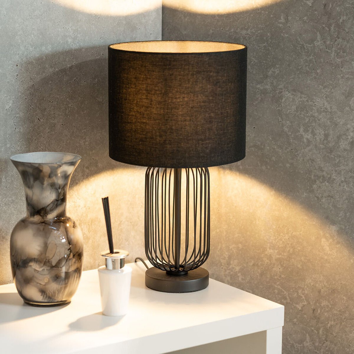 Set of 2 Gail Metal Table Lamps in Black black, SO'HOME