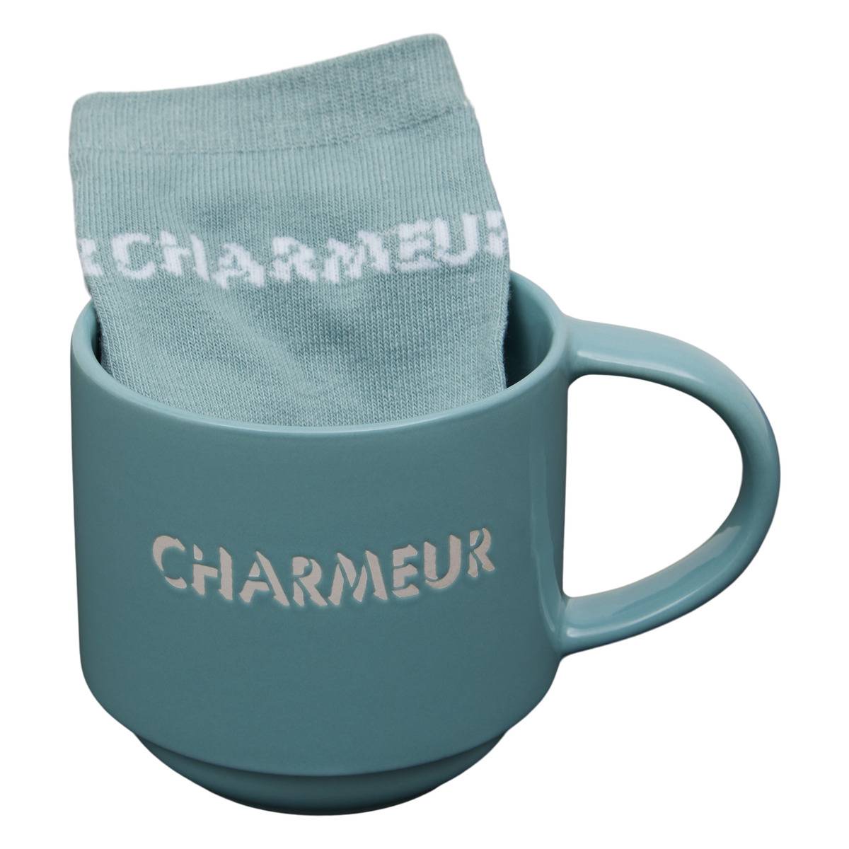 Coffret mug 38cl + chaussettes Champion vert modèle b, ATMOSPHERA