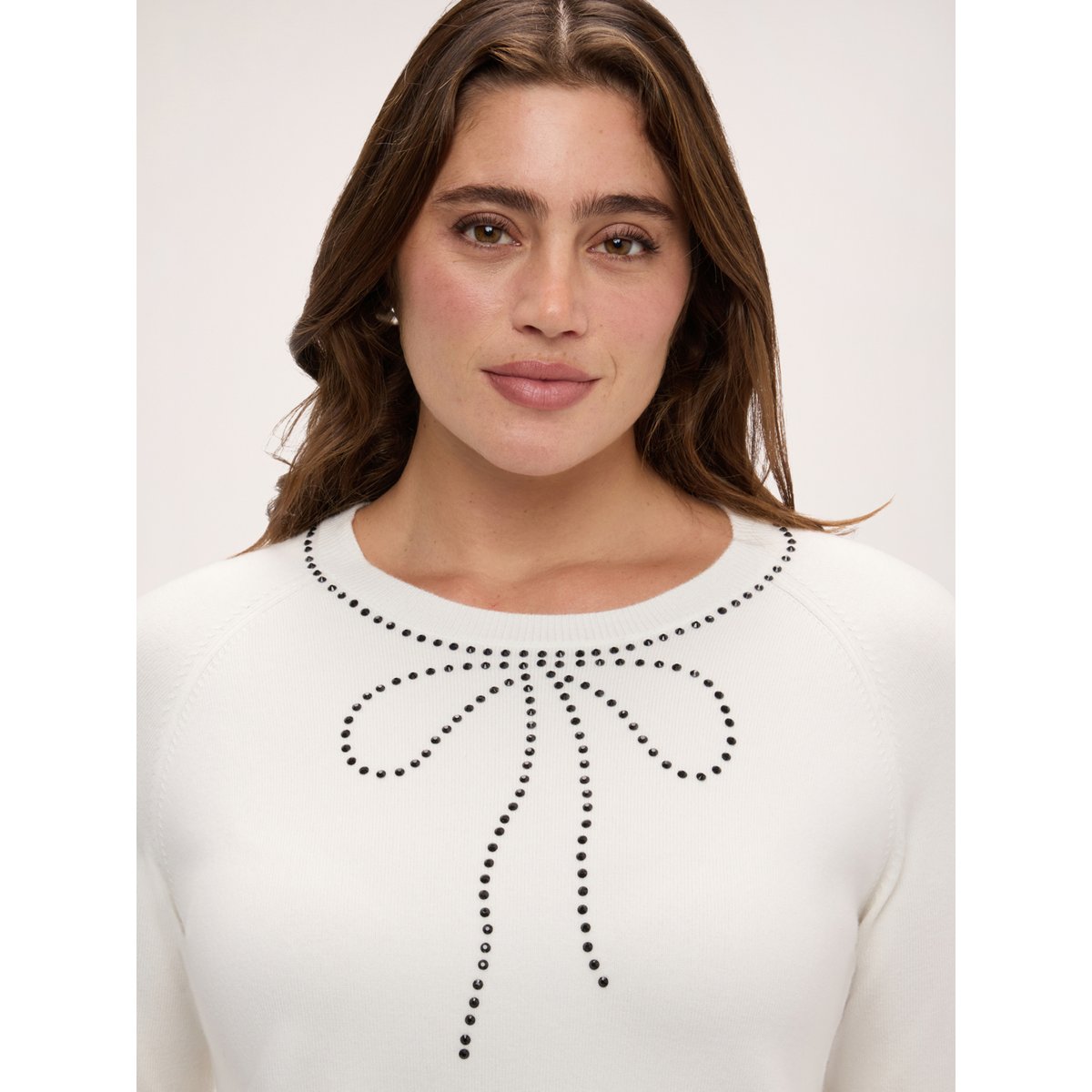 Pull col rond avec nœud blanc, FIORELLA RUBINO