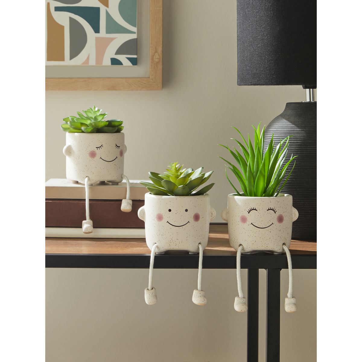 Succulente artificielle, lot de 3 vert, NEXT