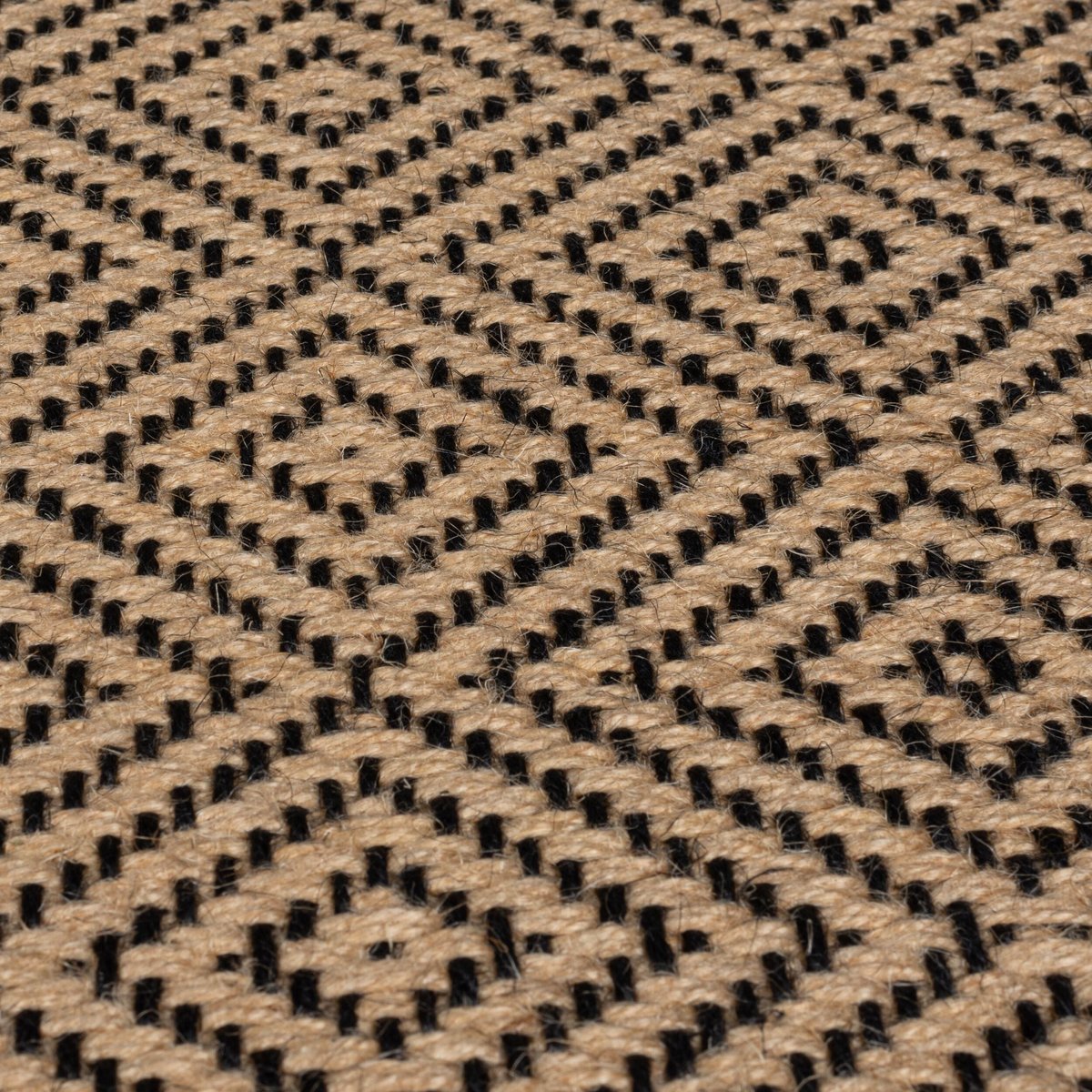 Tapis en jute de couloir antiderapant DIAMOND noir, FLAIR RUGS