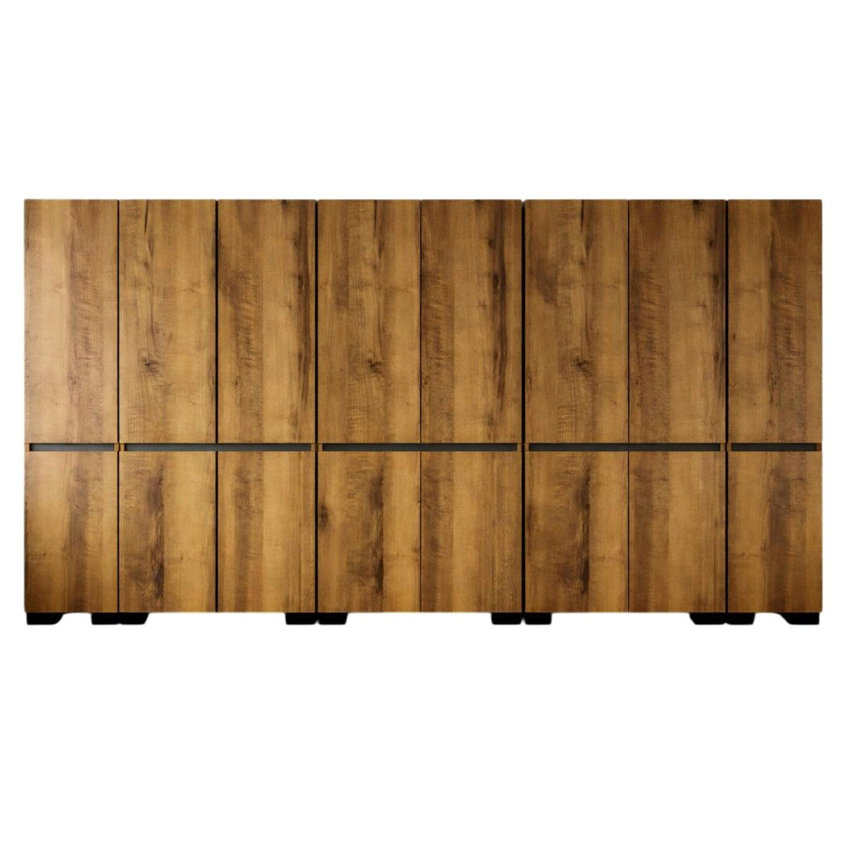 Dressing 16 portes décor noyer et anthracite 360 cm BYRON noyer, PIER IMPORT
