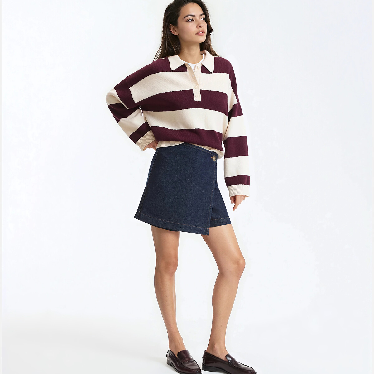 Jupe-short en denim  bleu brut, LA REDOUTE COLLECTIONS