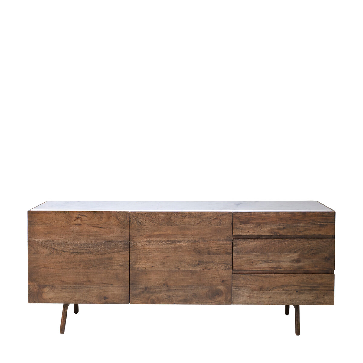 Dhuburi Marble & Walnut Rustic Sideboard dark wood, ÉDITÉ