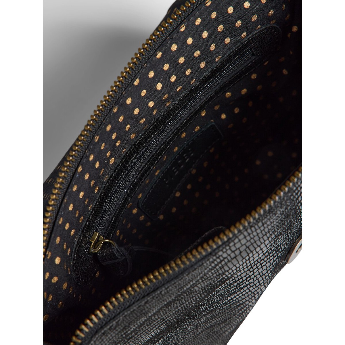 Felizia Small Leather Handbag with Snakeskin-Effect Finish black, PIECES