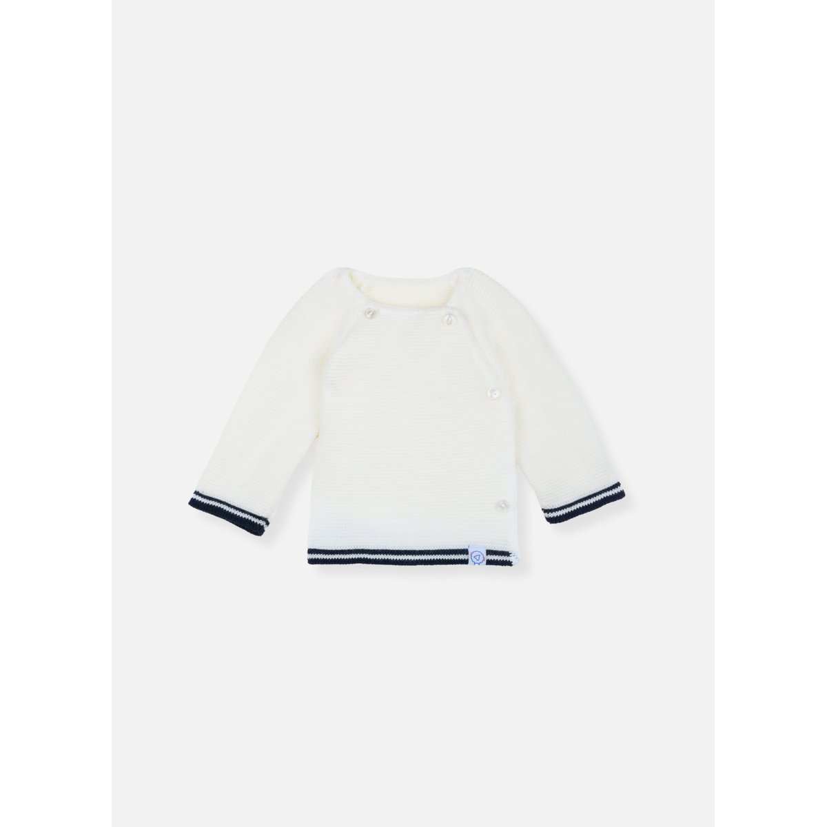 Brassière liseré ecru/marine, LA MANUFACTURE DE LAYETTE