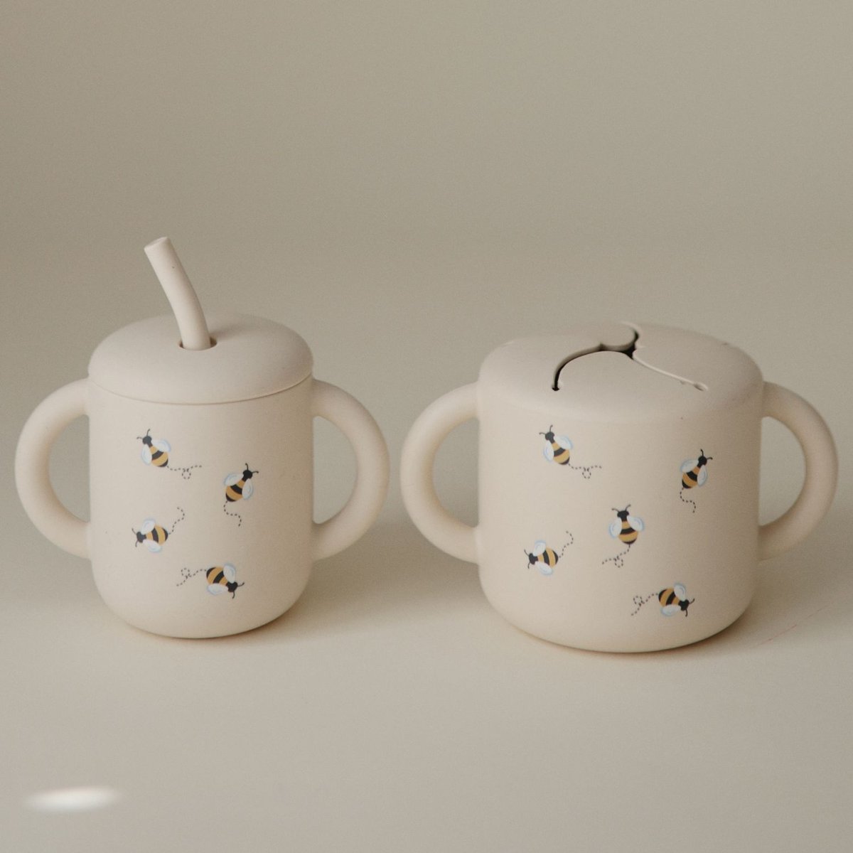 Tasse à paille ecru, jaune, noir, MUSHIE