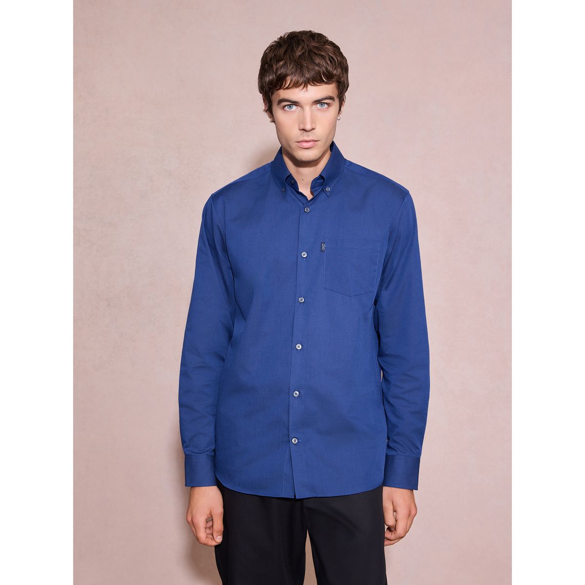 Chemise oxford entretien facile bleu foncé, NEXT