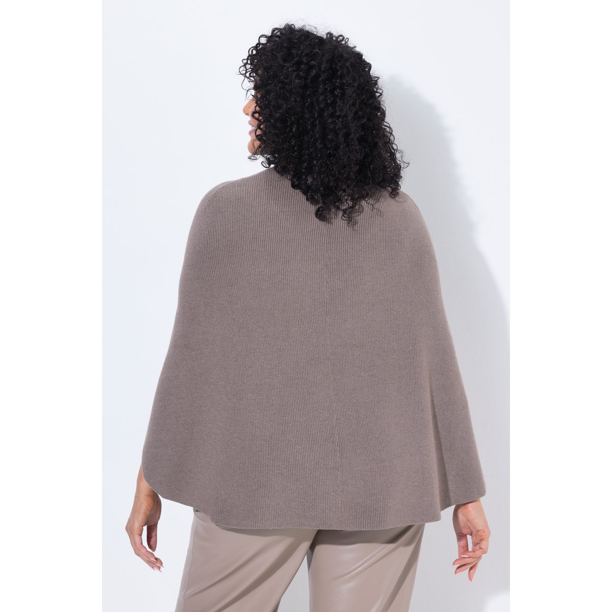 Pull esprit cape, maille chinée marron pâle, ULLA POPKEN