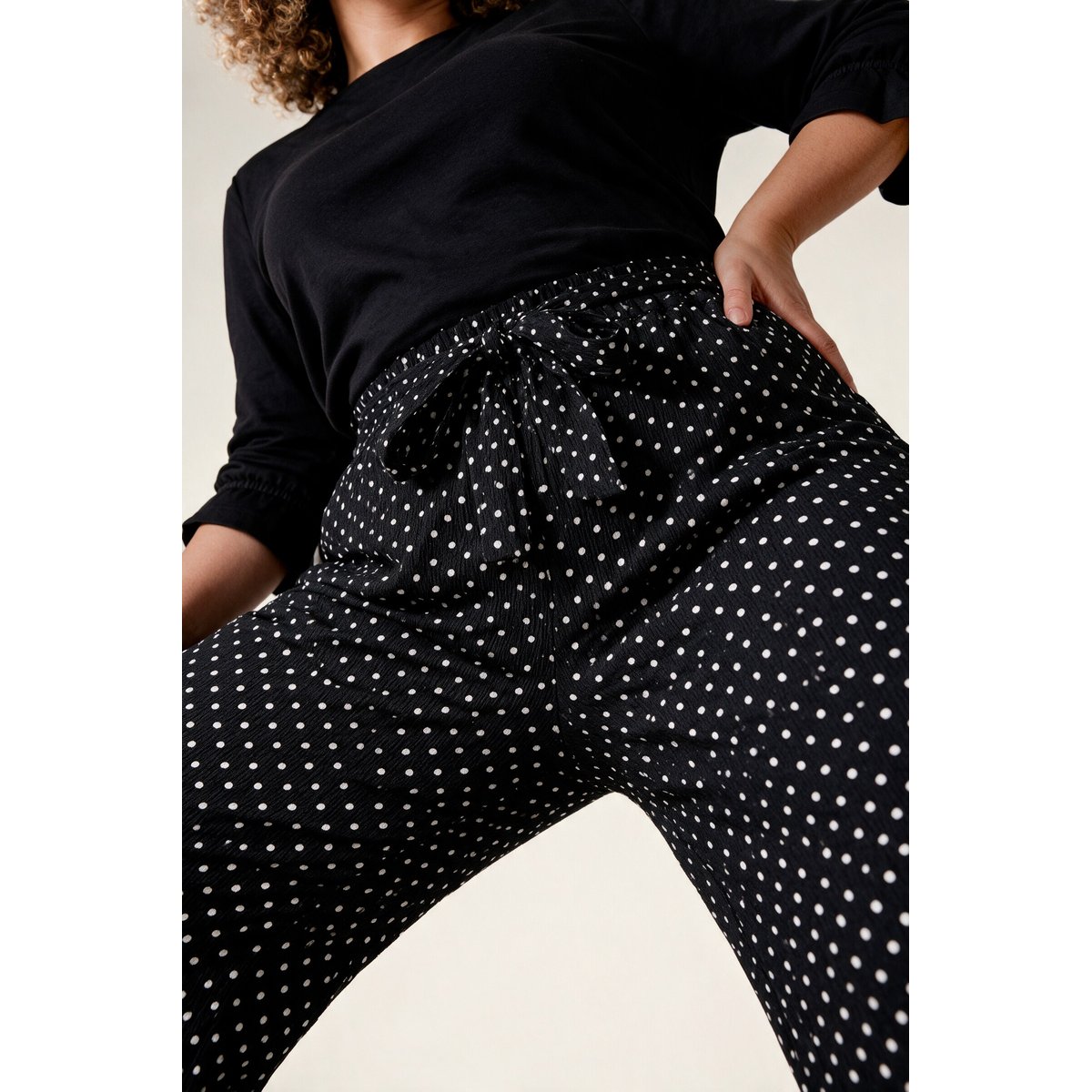 Pantalon en jersey noir, ULLA POPKEN