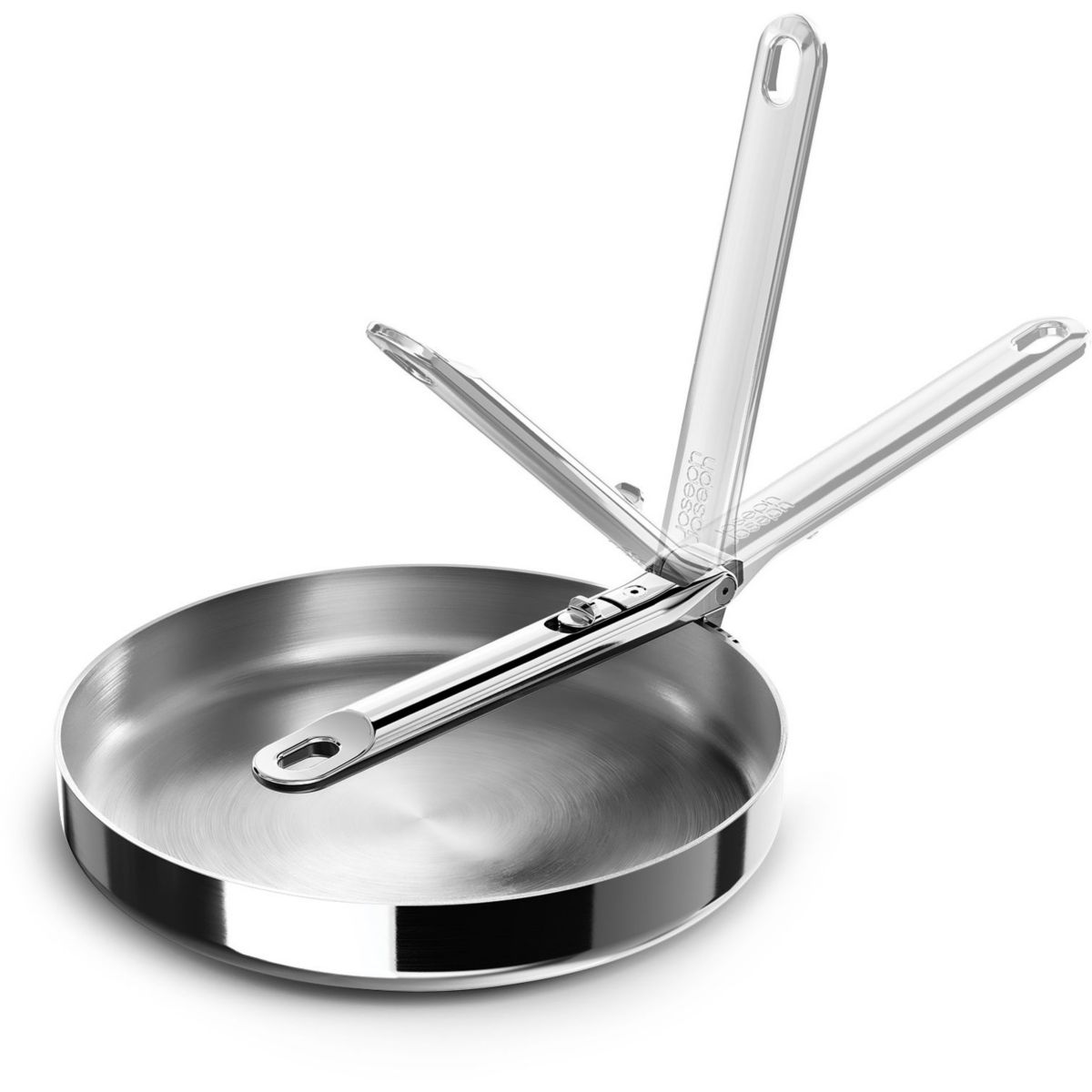 Poêle Space 24cm avec poignée retractable inox argenté, JOSEPH JOSEPH