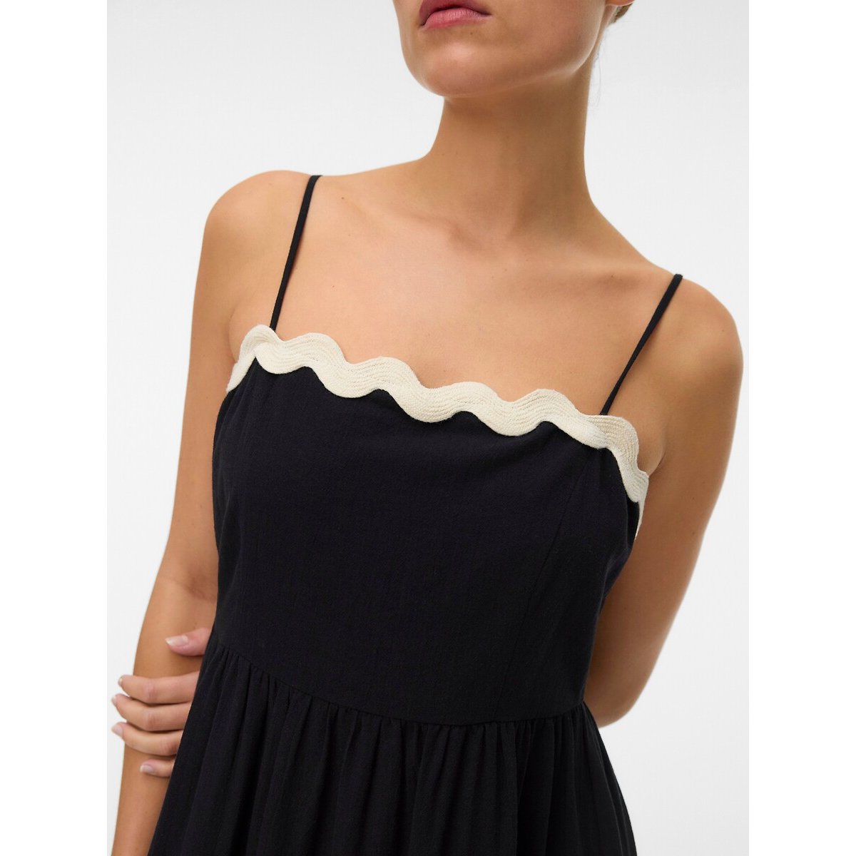 Robe longue à bretelles noir, VERO MODA