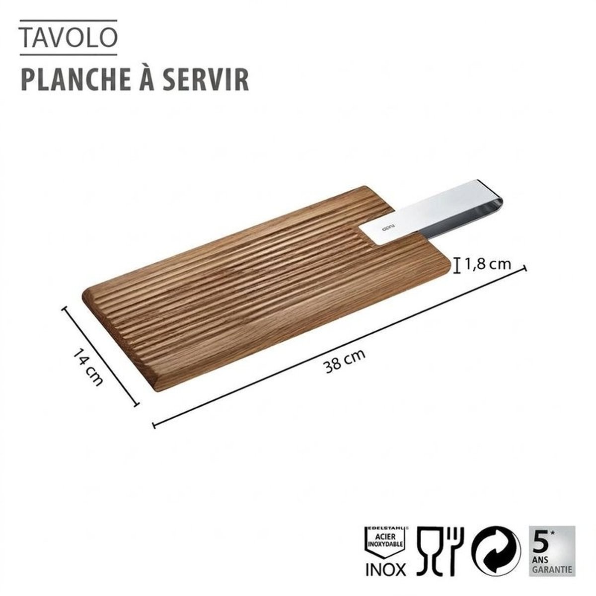 Planche de service TAVOLO, petite argent / brun, GEFU