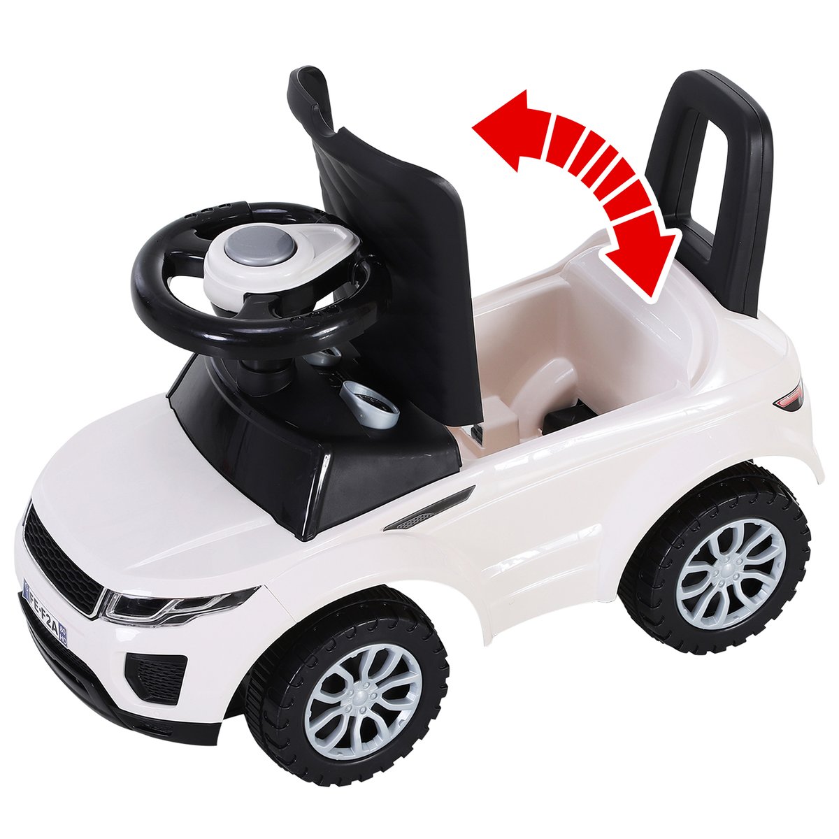 Voiture à glissière pour enfants Plastique blanc, HOMCOM