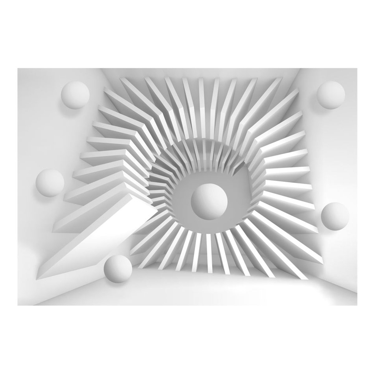 Papier peint intissé panoramique 3D et Perspective White jigsaw noir, EDEN