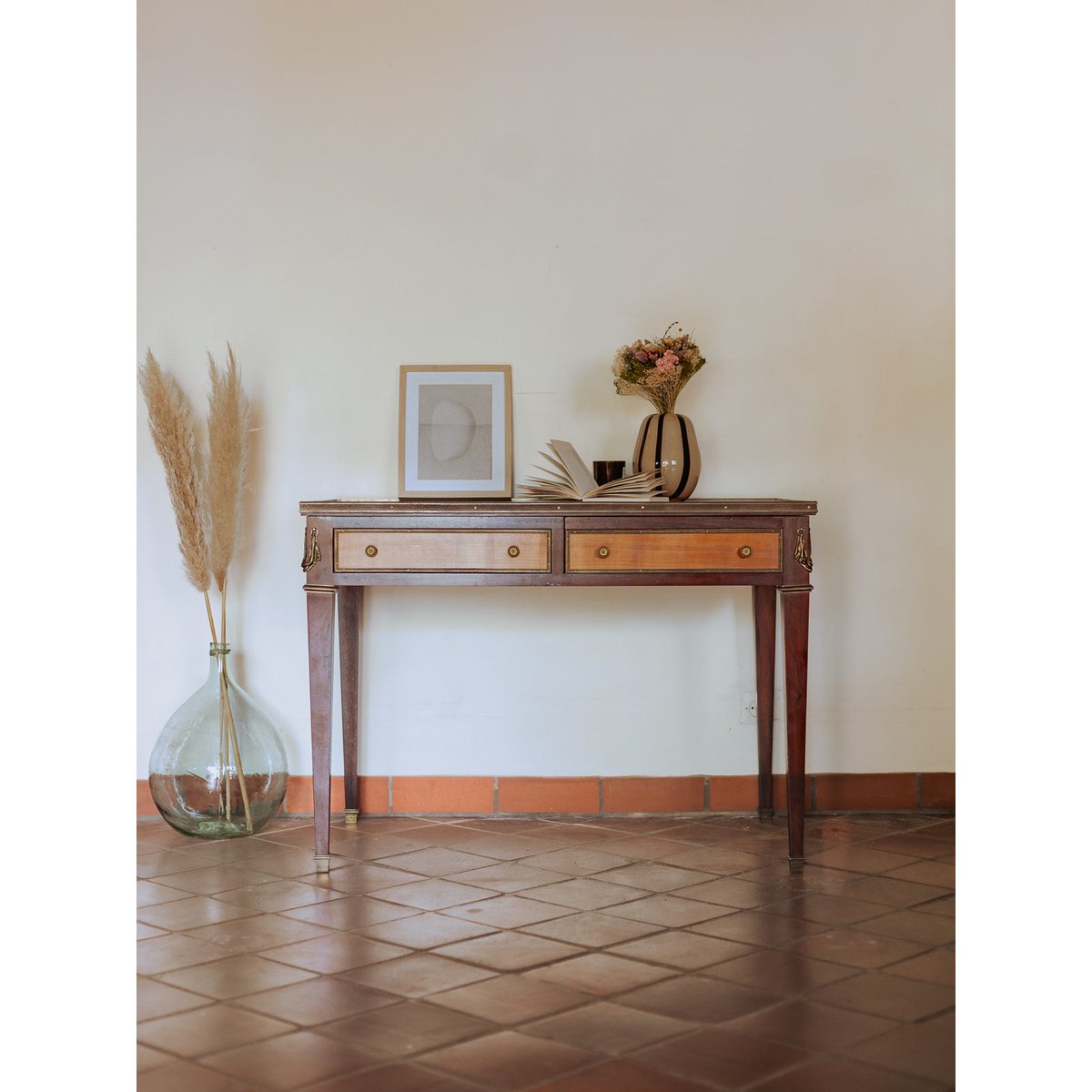 Bureau en bois style directoire au plateau amovible Edouard N°1028 - Bon état bois clair, DEBONGOUT